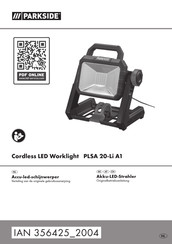 Parkside PLSA 20-Li A1 Originalbetriebsanleitung