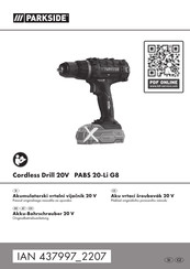 Parkside PABS 20-Li G8 Originalbetriebsanleitung