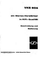 Sennheiser VKS 604 Beschreibung Und Bauanleitung