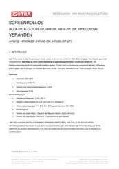 Isotra SCREEN ZIP Bedienungs- Und Wartungsanleitung