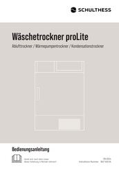 Schulthess proLite Bedienungsanleitung
