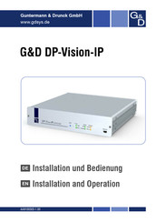Guntermann & Drunck DP-Vision-IP Serie Installation Und Bedienung