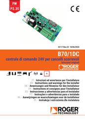 Roger Technology B70/1DC Anweisungen Und Hinweise Für Den Installateur