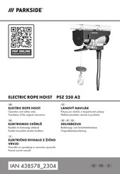Parkside PSZ 250 A2 Bedienungs- Und Sicherheitshinweise Originalbetriebsanleitung