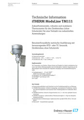 Endress+Hauser iTHERM ModuLine TM111 Technische Information