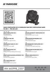 Parkside PVA 20 LI-B1 Originalbetriebsanleitung