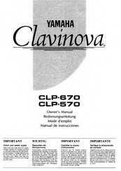 Yamaha Clavinova CLP-670 Bedienungsanleitung