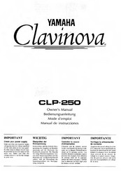Yamaha Clavinova CLP-250 Bedienungsanleitung
