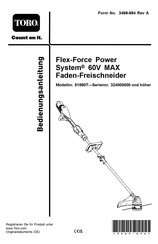 Toro Flex-Force Power System 60V MAX Bedienungsanleitung