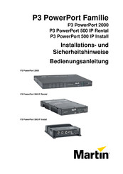 Harman Martin P3 PowerPort Serie Installations- Und Sicherheitshinweise, Bedienungsanleitung