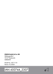 Parkside HG11110 Bedienungs- Und Sicherheitshinweise