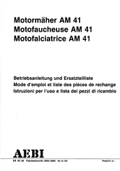 AEBI AM41 Betriebsanleitung Und Ersatzteilliste
