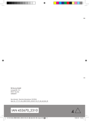 Silvercrest 452670 2310 Bedienungsanleitung Und Sicherheitshinweise