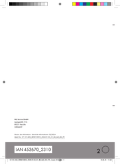 Silvercrest 452670 2310 Bedienungsanleitung Und Sicherheitshinweise
