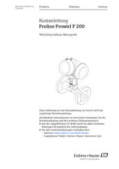 Endress+Hauser Proline Promass F 200 Kurzanleitung