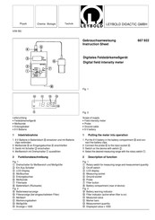 Leybold 667 922 Gebrauchsanweisung