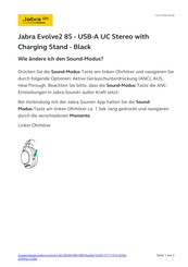 Jabra EVOLVE2 85 Kurzanleitung