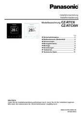 Panasonic CZ-RTC6W Installationsanleitung