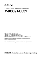Sony MJ830 Bedienungsanleitung