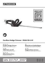 Parkside PHSA 20-Li A1 Originalbetriebsanleitung