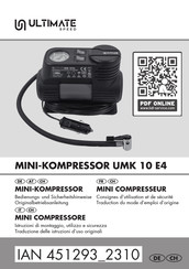 Ultimate Speed UMK 10 E4 Bedienungs- Und Sicherheitshinweise Originalbetriebsanleitung