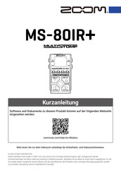 Zoom MS-80IR+ MULTI STOMP Kurzanleitung