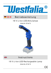 Westfalia 87 84 72 Betriebsanleitung