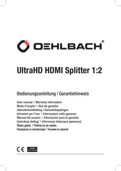 Oehlbach UltraHD HDMI Splitter 1:2 Bedienungsanleitung, Garantiehinweis
