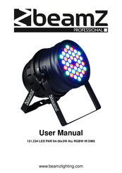 Beamz professional LED PAR 64-36x3W Alu RGB IR DMX Bedienungsanleitung