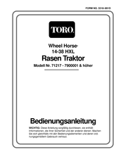 Toro Wheel Horse 14-38 HXL Bedienungsanleitung