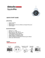 Datacolor Spyder Schnellstartanleitung