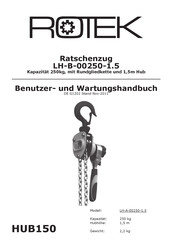 Rotek LH-B-00250-1.5 Benutzer- Und Wartungshandbuch