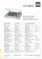 Dual CS 616Q Serviceanleitung