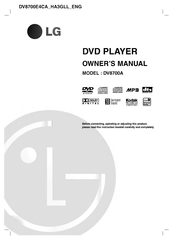 Lg DV8700A Bedienungsanleitung