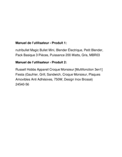 NUTRIBULLET Magic Bullet Schnellstartanleitung