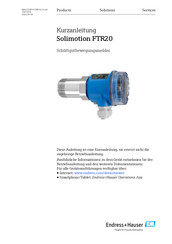Endress+Hauser Solimotion FTR20 Kurzanleitung