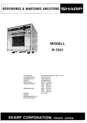 Sharp R-1501 Bedienungs- & Wartungsanleitung