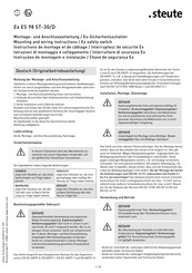 steute Ex ES 98 ST-3G/D Montage- Und Anschlussanleitung