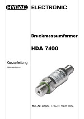 HYDAC ELECTRONIC HDA 7446-A-060-000 Kurzanleitung