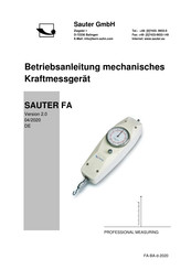 Sauter FA 100 Betriebsanleitung