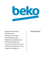 Beko RDSA240K20S Bedienungsanleitung