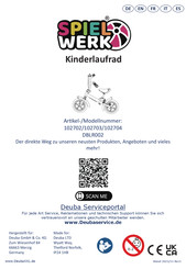 Deuba 102702 Bedienungsanleitung