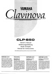 Yamaha Clavinova CLP-650 Bedienungsanleitung