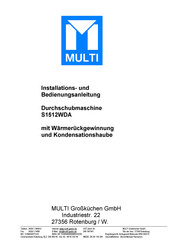 Multi S1512WDA Installations- Und Bedienungsanleitung