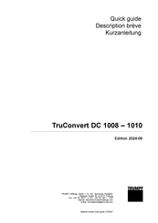 Trumpf TruConvert DC 1008 Kurzanleitung