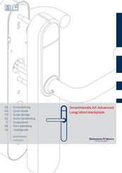Simons Voss Technologies SmartHandle AX Advanced Long/short backplate Kurzanleitung