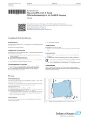 Endress+Hauser Nivotester FTL325N Kurzanleitung