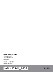 Silvercrest 452944 2404 Kurzanleitung
