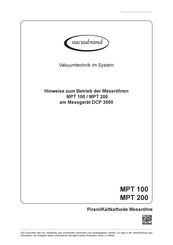 vacuubrand MPT 200 Bedienungsanleitung