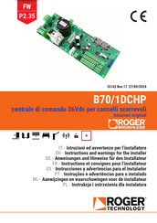 Roger Technology B70/1DCHP Anweisungen Und Hinweise Für Den Installateur